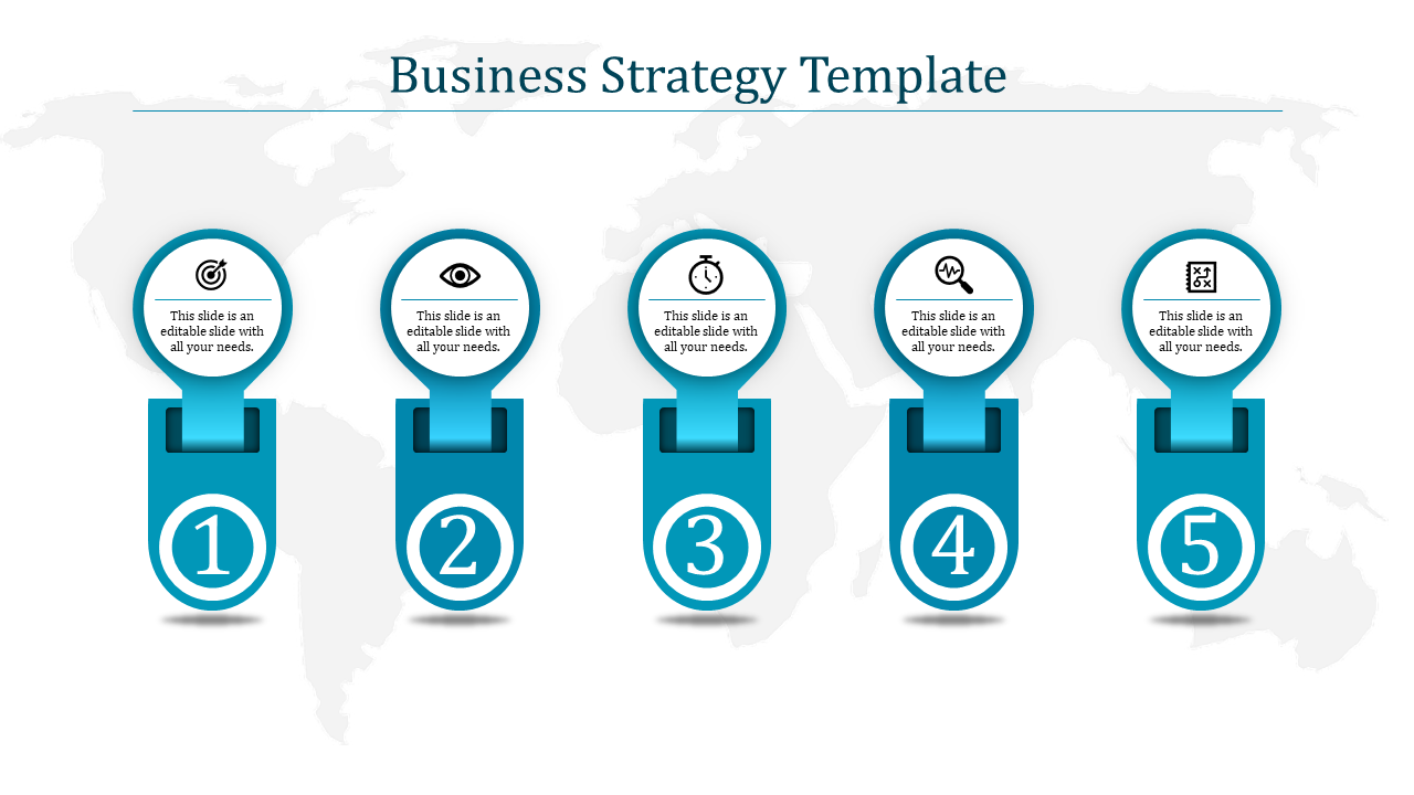 Explore Business Strategy Template With Five Nodes